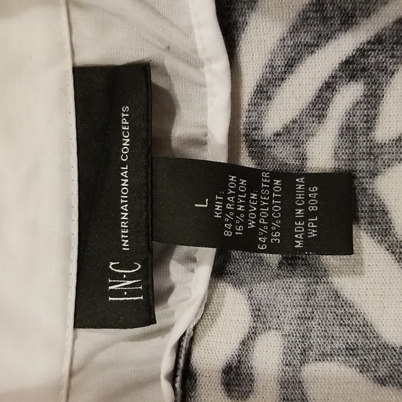 INC Black and White Zebra Print and Ribbed Knit Sweater - Picture 5 of 6